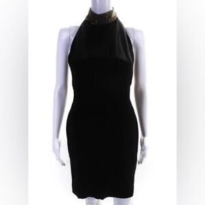 Black Ralph Lauren cocktail dress with gold neck size 2